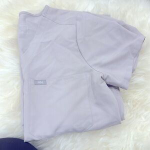 Figs Catarina One-Pocket Scrub Top Cement Small